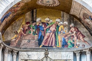 Transporte del cuerpo de San Marcos de Alejandría a Venecia, hacia 1660 (mosaico) de Pietro (1605-78) Della Vecchia