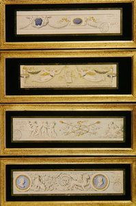 Cuatro diseños para frisos, c.1823 de Pietro (attr. to) Ghinelli