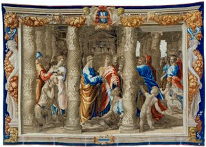 Tapiz del siglo XVII que representa la curación del lisiado de Pietro 1579 1669 Fevère
