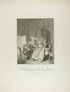Anuncio de embarazo, de Monument du Costume Physique et Moral de la fin du Dix-huitième siècle de Pietro Antonio Martini