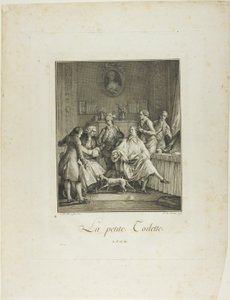 El pequeño tocador, del Monumento del Traje Físico y Moral de finales del siglo XVIII de Pietro Antonio Martini