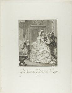 La dama de compañía de la reina, de Monument du Costume Physique et Moral de la fin du Dix-huitième siècle