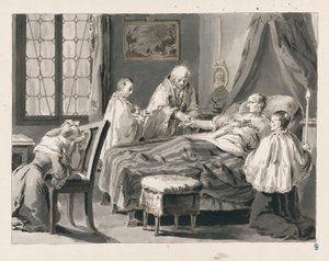 Extremaunción de Los Siete Sacramentos de Pietro Antonio Novelli