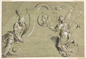 Proyecto para parte de una decoración pintada de Pietro Antonio Novelli