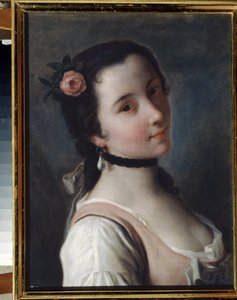Una niña con una rosa de Pietro Antonio Rotari