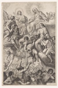 María, José y Antonio de Padua como intercesores por las almas del Purgatorio de Pietro Antonio de Pietri