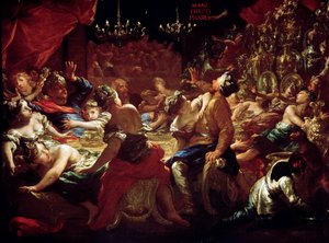 La fiesta de Belsasar, siglo XVII o principios del siglo XVIII