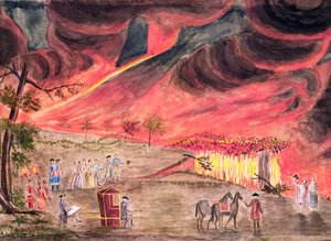 Sir William Hamilton (1730-1803) Estudiando la erupción del Vesubio en 1771