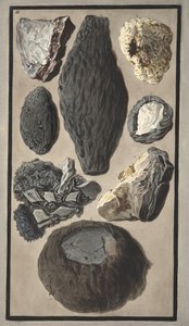 Especímenes de materia volcánica, de 