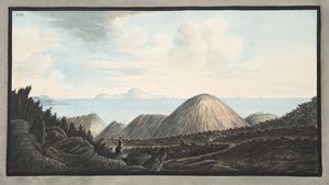 Vista del estado actual de la pequeña montaña levantada por la explosión en el año 1760, Placa XIII, de 