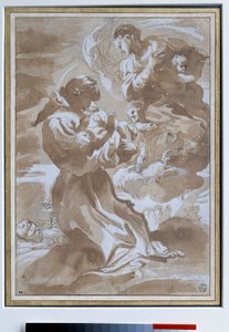 La Virgen confiando al Niño Jesús a San Francisco de Asís de Pietro Faccini