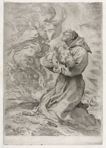 The Vision of St. Francis of Assisi de Pietro Faccini