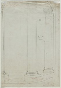 Dibujo Arquitectónico de Columnas (verso) de Pietro Fancelli