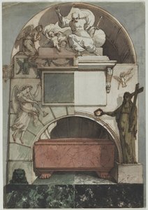 Diseño para un fresco de la tumba de un artista en la Certosa de Bolonia (anverso) de Pietro Fancelli