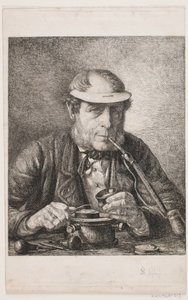 Retrato del padre del artista, medallista F.C. Krohn de Pietro Købke Krohn
