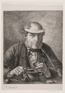 Retrato del padre del artista, medallista F.C. Krohn de Pietro Købke Krohn