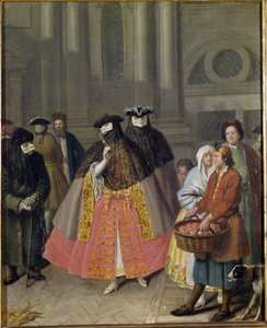 Conversación con máscaras o el vendedor de manzanas de Pietro Longhi