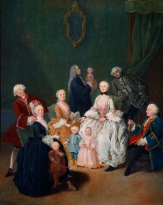 Retrato de familia. Pintura de Pietro Longhi (1702-1785) 1752 aprox. Dim. 62x50 cm Venecia, Ca