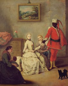 La carta del moro, c.1750 (óleo sobre lienzo) (post restauración) de Pietro Longhi