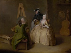 El pintor en su estudio, c.1741-4