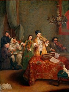 El concierto Un trío de violinistas de Pietro Longhi