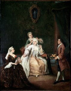 El peluquero Pintura de Pietro Longhi (1702-1785) circa 1760 Venecia, Ca 
