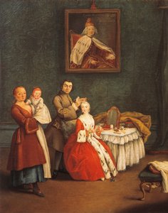 El peluquero, por Pietro Longhi (1701-1785) de Pietro Longhi