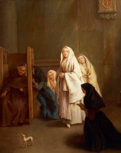 Los siete sacramentos: Confesión, por Pietro Longhi de Pietro Longhi