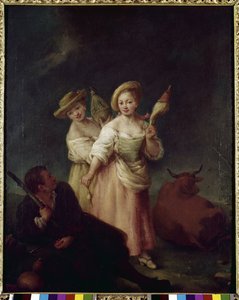 Las hilanderas (Le filatrici) - Pintura de Pietro Longhi (1702-1785)