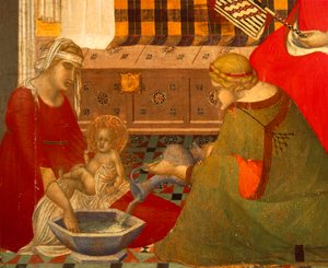 Nacimiento de la Virgen (detalle) de Pietro Lorenzetti