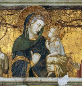 La Virgen con el Niño entre Francisco de Asís y Juan el Evangelista (detalle)