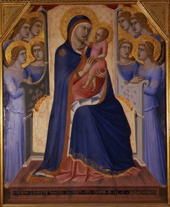 Madonna y Niño entronizados con ángeles, 1340 de Pietro Lorenzetti