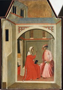 Separación de Santa Humildad y su esposo (detalle) de Pietro Lorenzetti