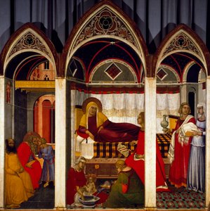 Tríptico del Nacimiento de la Virgen de Pietro Lorenzetti