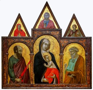 Virgen y Niño con los Santos Pablo y Pedro, 1310-20 de Pietro Lorenzetti