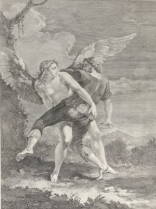 Jacob luchando con el ángel, 1730-39 de Pietro Monaco