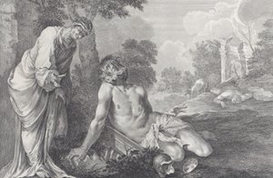 Job reprendido por su esposa, 1730-39 de Pietro Monaco