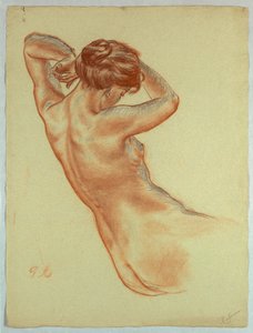 Medio cuerpo de una mujer desnuda sentada de Pietro Montana