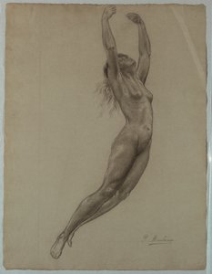 Mujer desnuda saltando de Pietro Montana