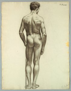 Desnudo masculino de pie visto desde atrás de Pietro Montana