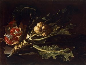Coliflor y granadas de Pietro Paolo Bonzi