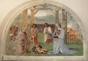 Adoración de los pastores de Pietro Perugino