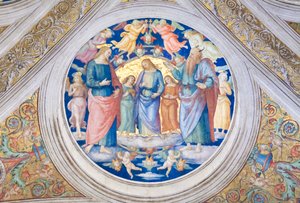 Cristo tentado por el diablo de Pietro Perugino