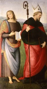 San Juan Evangelista y San Agustín de Hipona, c.1502-21 de Pietro Perugino