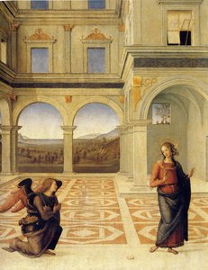 La Anunciación, ca 1498 de Pietro Perugino