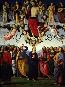 La ascensión de Cristo (detalle) de Pietro Perugino