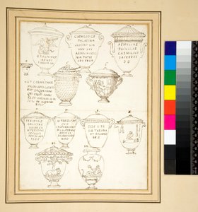 12 urnas sepulcrales de mármol con tapas de Pietro Santi Bartoli