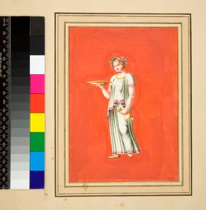 Figura femenina en pedestal con patera y ánfora de Pietro Santi Bartoli