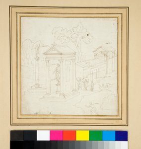 Pintura de paisaje con arquitectura de Pietro Santi Bartoli