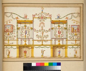 Gran diseño de una pared con pinturas de Pietro Santi Bartoli